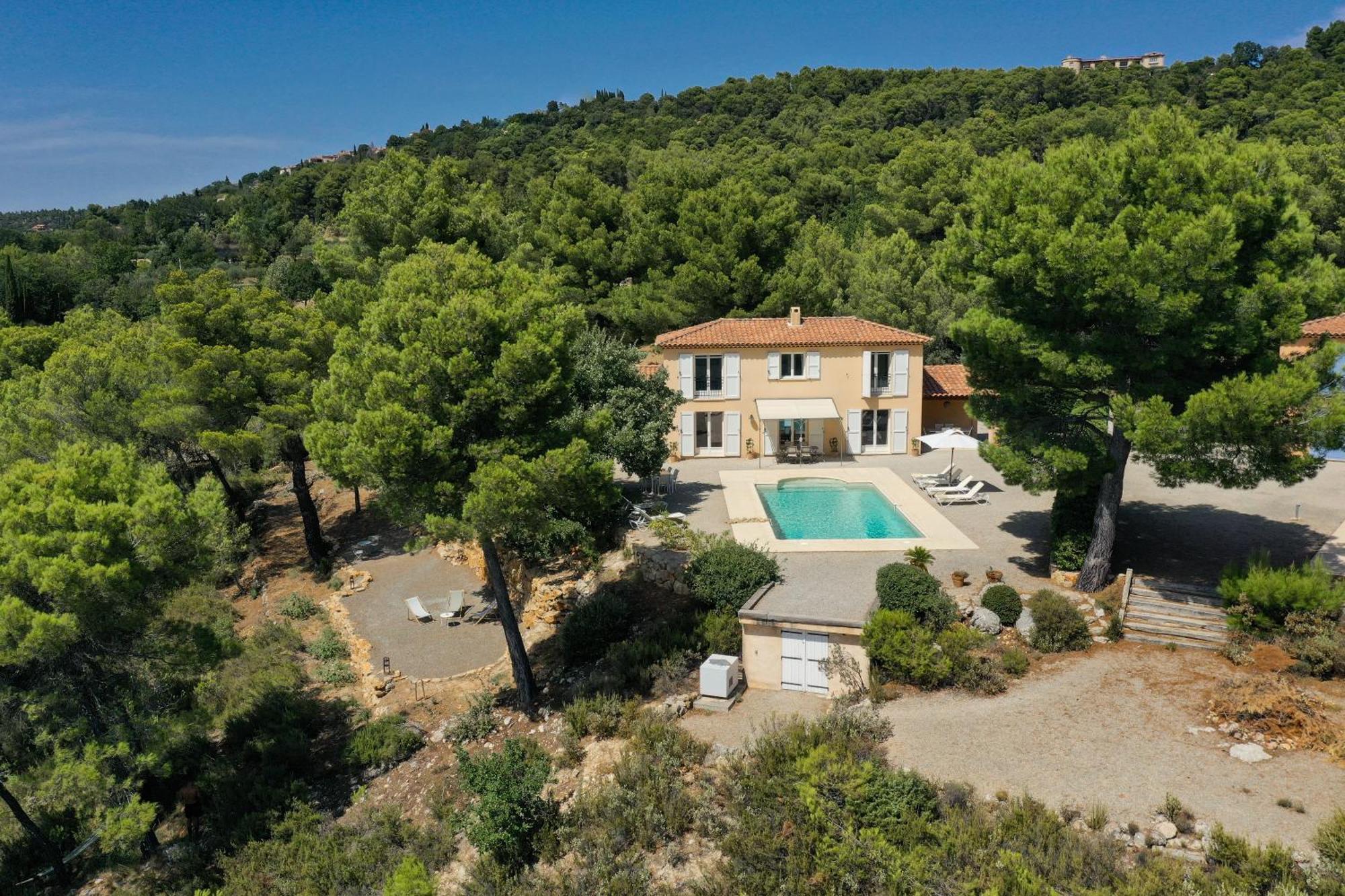 Villa "Le Sortilege" Vue Panoramique Et Piscine Tourtour Exteriör bild