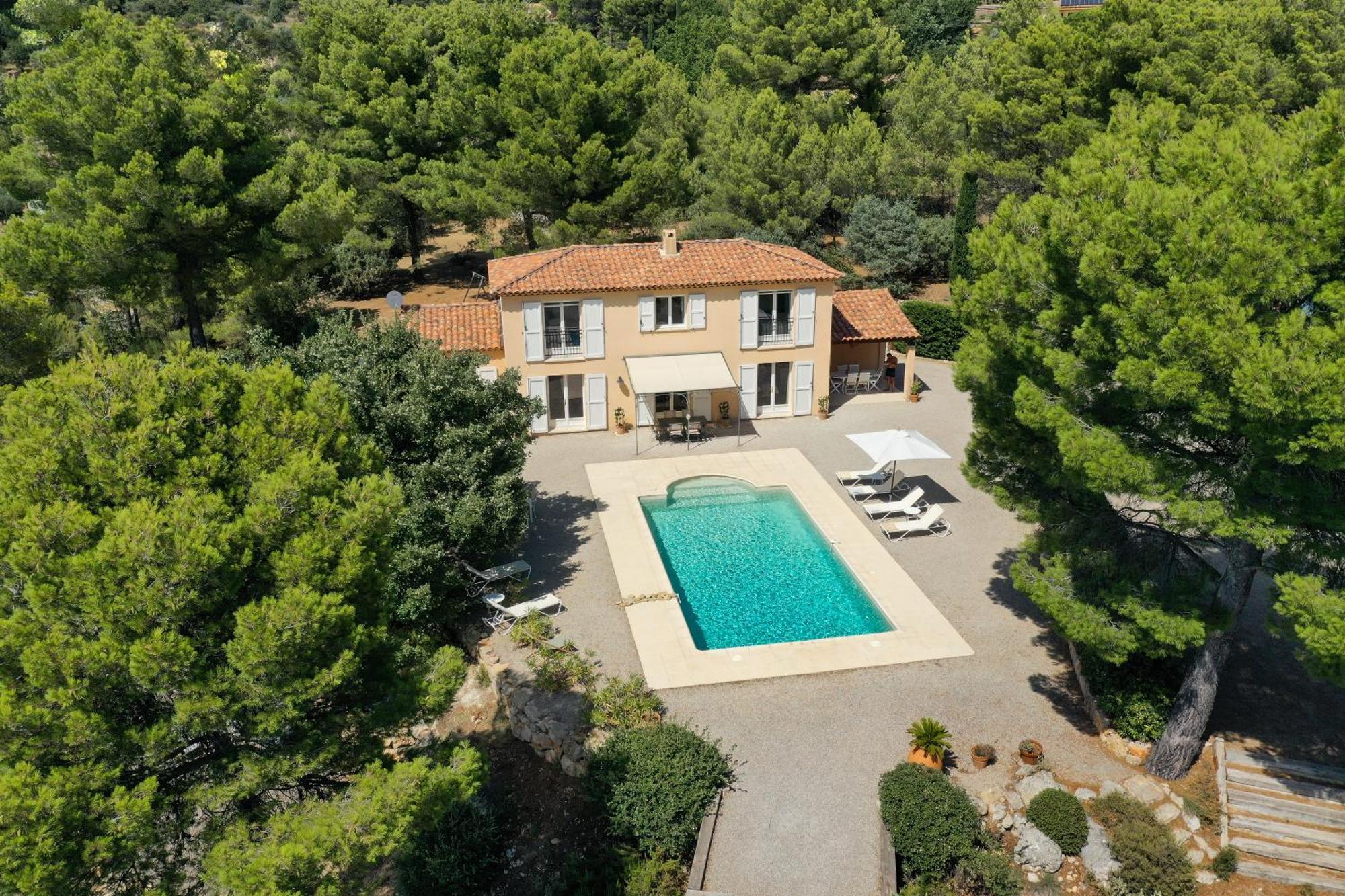 Villa "Le Sortilege" Vue Panoramique Et Piscine Tourtour Exteriör bild